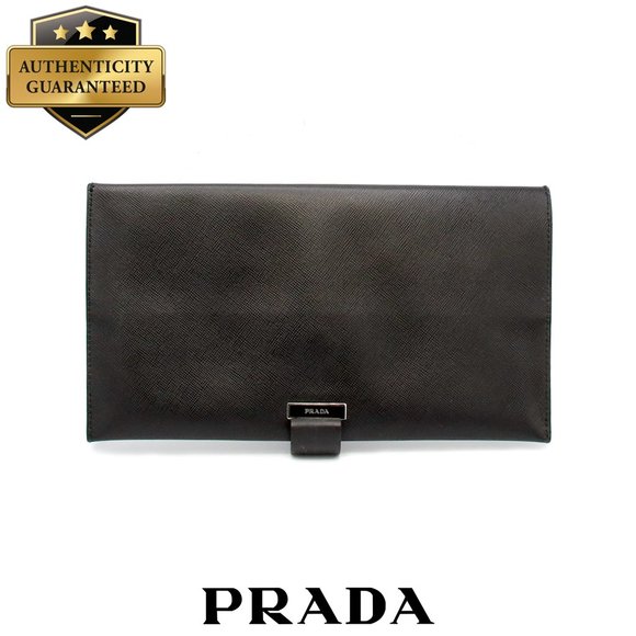 Prada Handbags - PRADA Vintage Envelope Clutch Black EUC Box + Card